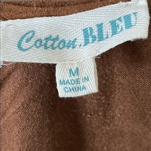 NEW Cotton Bleu Boho Lace Up Cotton Top - Picture 3 of 8